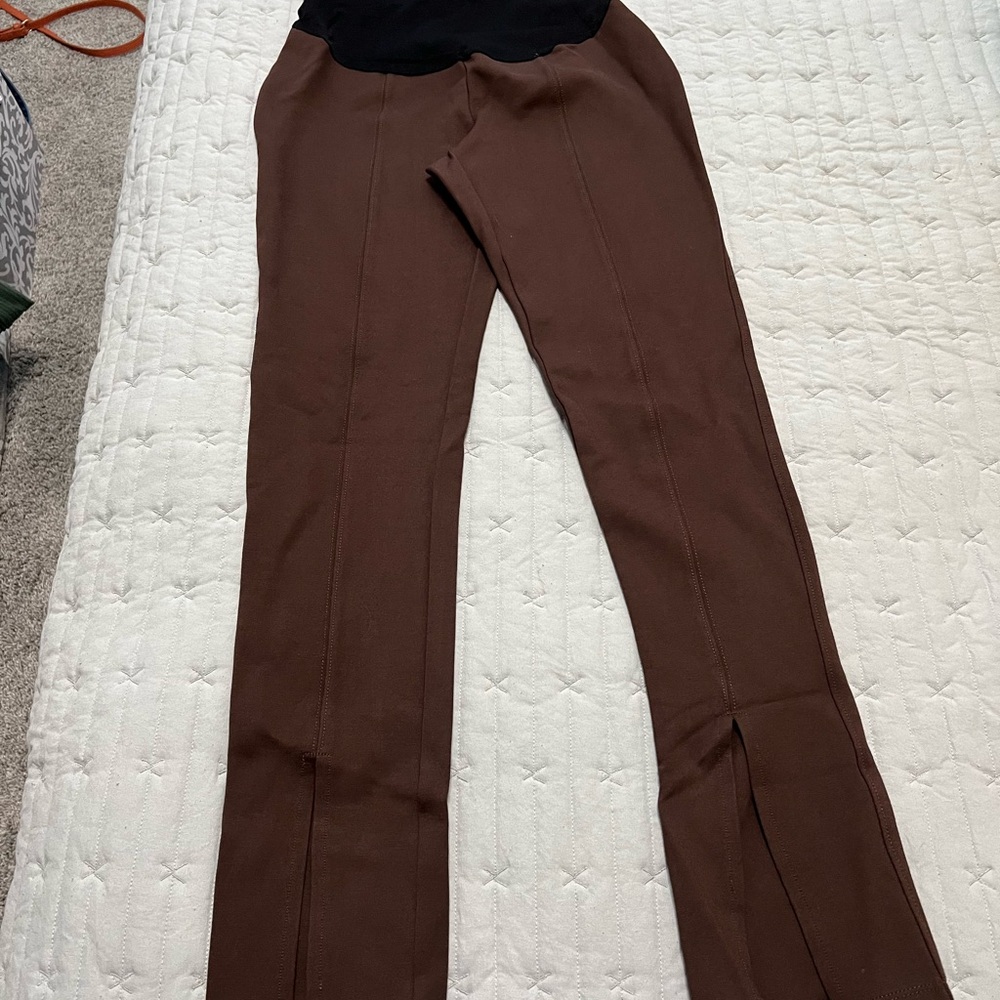 Split hem Brown Pants